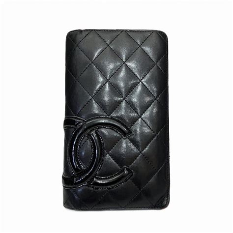 chanel leather cambon fold wallet long walletw coin pocket|CHANEL Cambon Line Bi.